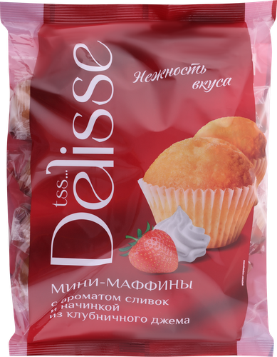 

Мини-маффины Delisse с начинкой из клубничного джема