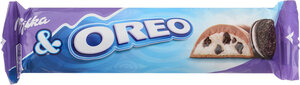  Шоколадный батончик Milka с кусочками печенья Oreo в Магнит со скидкой –12%
