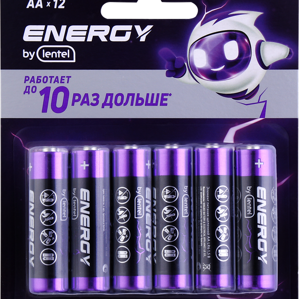 Элемент питания ENERGY BY LENTEL Alkaline battery, Арт. AA LR6-12B