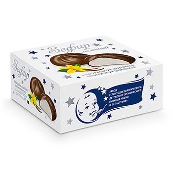 Зефир ЗГДиОП им. В.П. Пастухова с ванилью в молочном бельгийском шоколаде, 60г