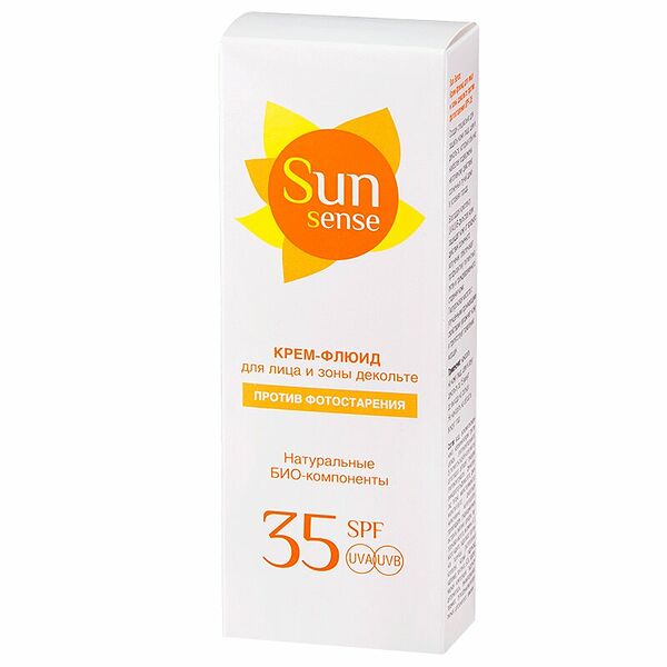 Крем-флюид для лица и зоны декольте Sun Sensе против фотостарения SPF 35 