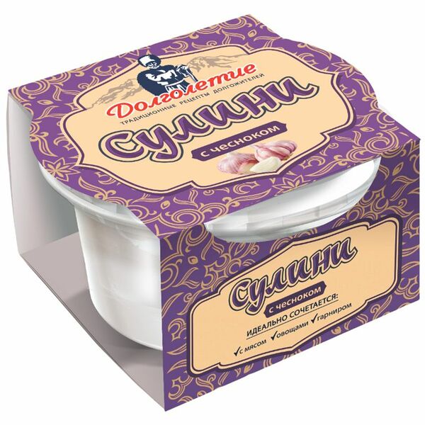 Соус Долголетие Сулини с чесноком 6-8% 270 г