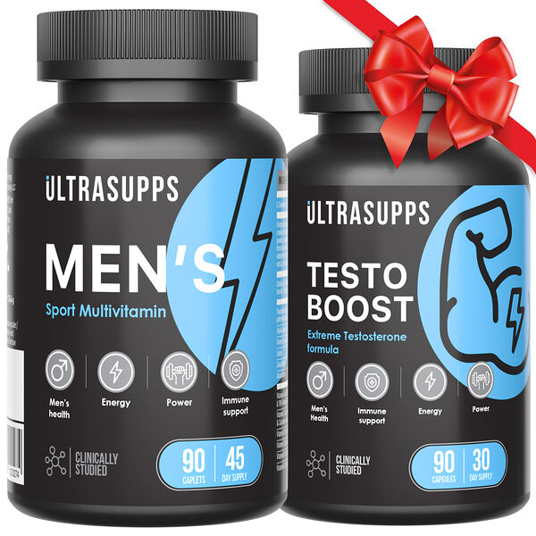 UltraSupps Men's Sport Multivitamin 90 каплет + Testoboost 90 капсул