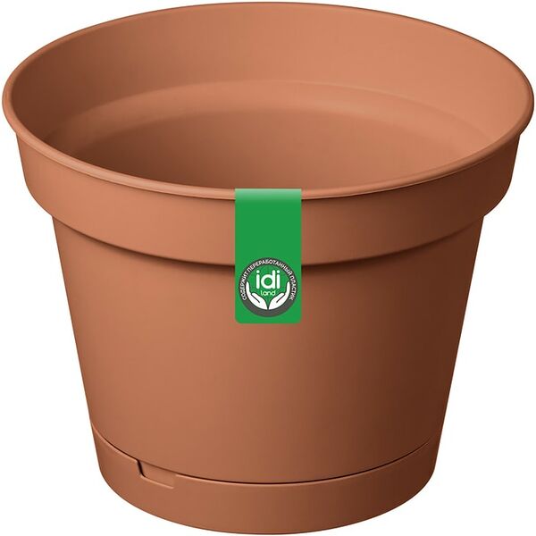 Горшок для цветов IdiLand Mint с поддоном терракотовый d-240мм 5л