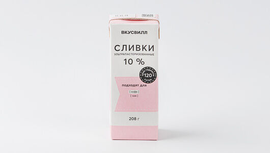 Сливки ультрапастеризованные 10%