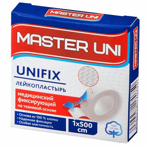 Лейкопластырь Master Uni Unifix 1 шт 1 x 500 см на тканевой основе