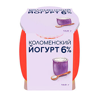 Йогурт Коломенский с мдж 6% 140г, Россия