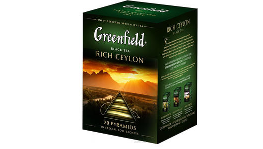 Чай черный Greenfield цейлонский 20шт х 2 г, Россия