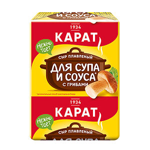 Сыр плавленый Карат С грибами для супа 55% 90 г