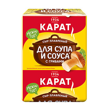 Сыр плавленый Карат С грибами для супа 55% 90 г
