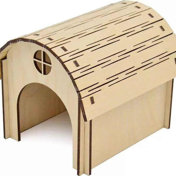 Домик для грызунов Полукруглый, окошко, фанера 16х25х15 см