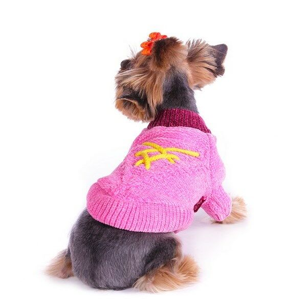 Свитер с завязками для собак Petmax 23 см S розовый (унисекс)