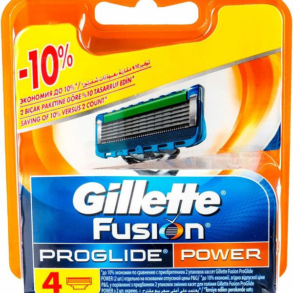 Кассеты для бритья Gillette Fusion Proglide Power, 4шт