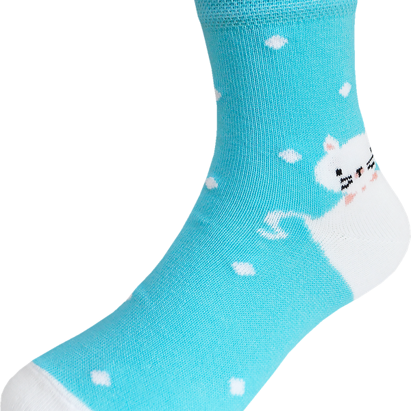 Носки детские НОСИК Roly-poly р. 14–16 кот, бирюзовые, Арт. 8С988