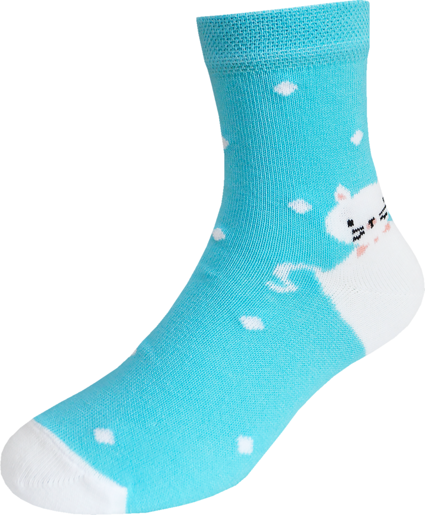 

Носки детские НОСИК Roly-poly р. 14–16 кот, бирюзовые, Арт. 8С988