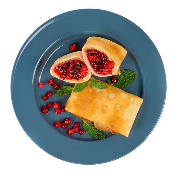 Блинчики с брусникой и яблоком, Уже Готово, 2 шт