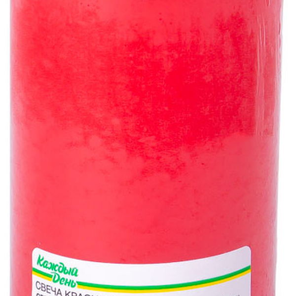 Свеча Каждый день столбик красная, 12 см