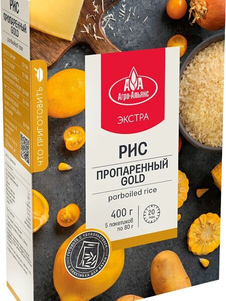 Рис Агро-Альянс Пропаренный Gold 5пак*80г