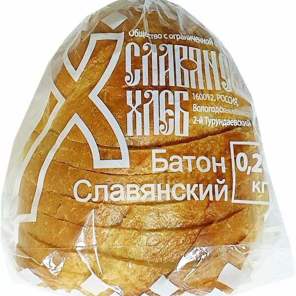 Батон Славянский хлеб Славянский нарезка 200г