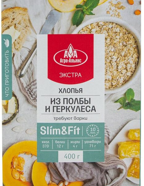 Хлопья Агро-Альянс из полбы и геркулеса 400г