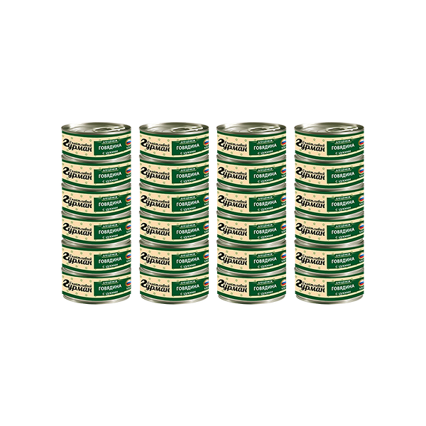 Корм для щенков СЧАСТЛИВЫЙ ГУРМАН Мясное ассорти с говядиной и цукини конс.100г (упаковка - 24 шт)