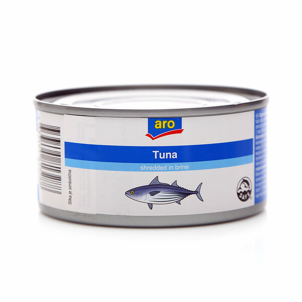 Полосатый тунец кусочки в рассоле консервированный ТМ Aro (Аро)