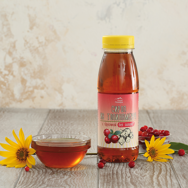 Сироп из топинамбура с брусникой без сахара