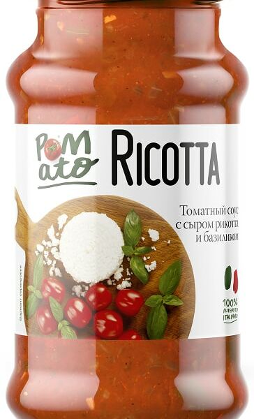 Соус Pomato томатный с сыром риккота и базиликом 350г