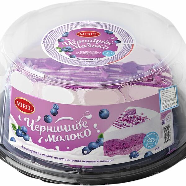 Торт Mirel Черничное молоко дефростированный, 750г