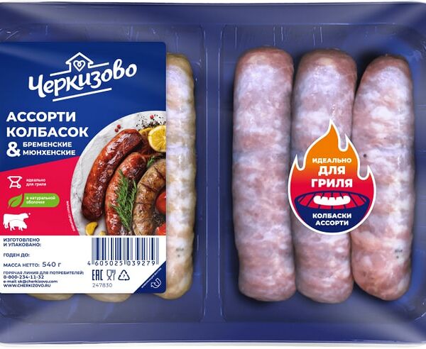 Колбаски Черкизово Ассорти бременские и мюнхенские 540г