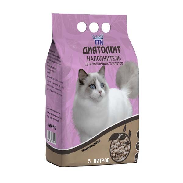 Наполнитель для туалета Cats Диатомит 5л Комкующийся пакет