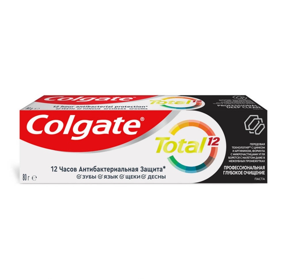 

Зубная паста Colgate Total 12 с древесным углём 80 г