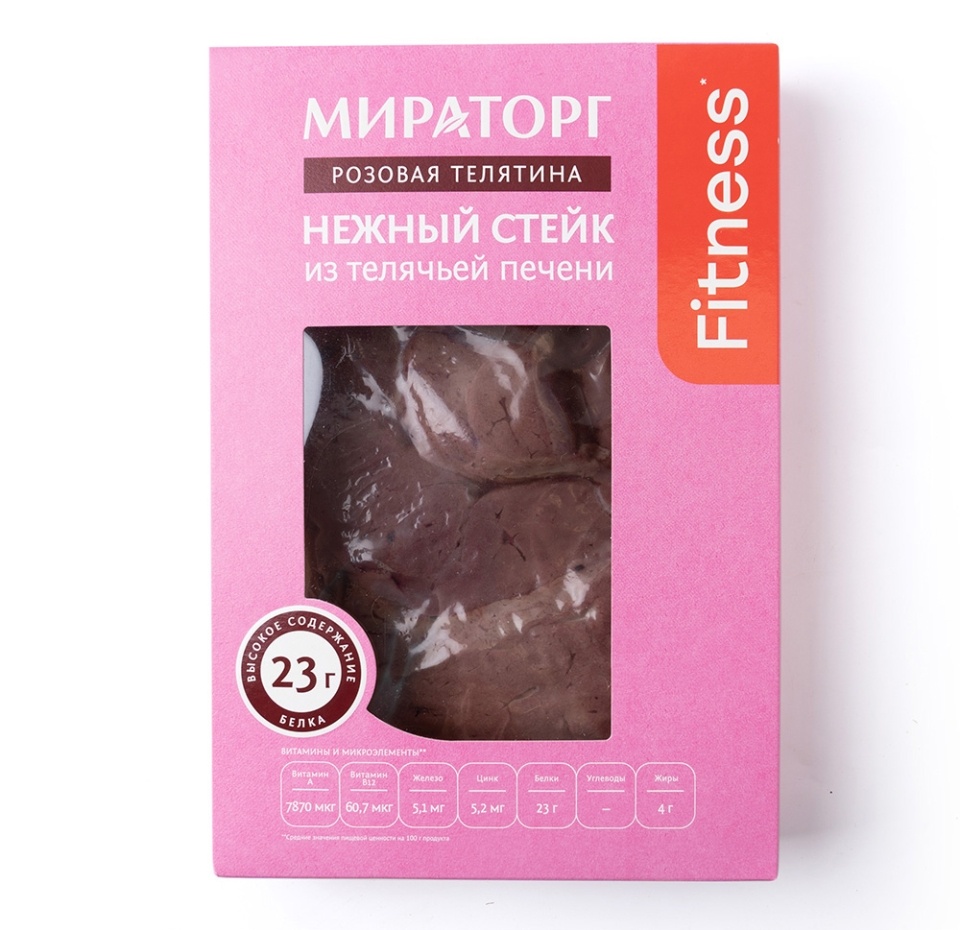 

Нежный стейк Мираторг из телячьей печени охлажденный 450 г