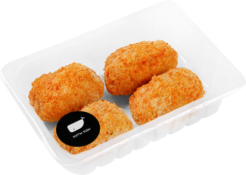 

Котлета Киты еды из куриного филе По-киевски жареная вес