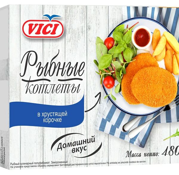 Котлеты Vici рыбные в хрустящей корочке 480г