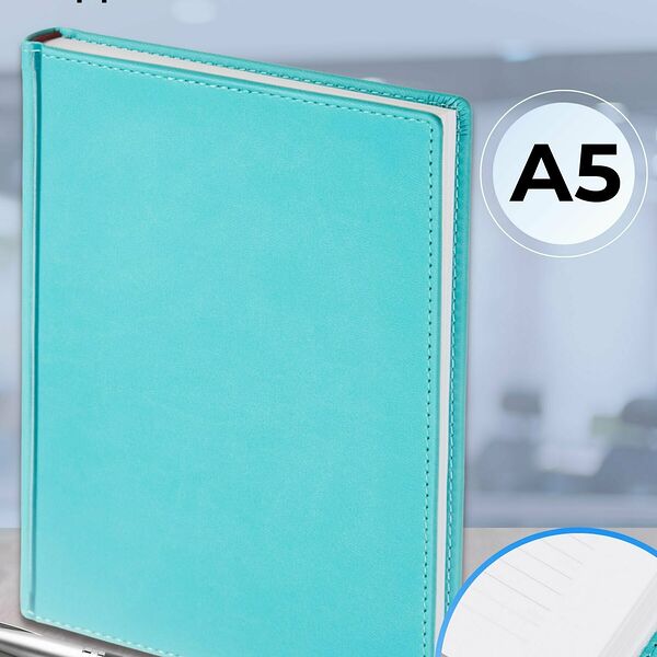 Ежедневник недатированный Attache Velvet A5+ (146x206 мм), искусственная кожа, 136 листов, бирюзовый