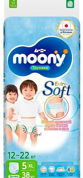 Трусики Moony универсальные XL 12-22кг 38шт