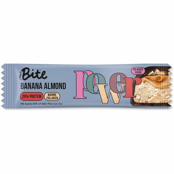 Батончик протеиновый Bite Power Банан-Миндаль (без сахара) 50г, Россия