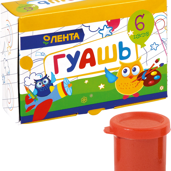 Гуашь ЛЕНТА 6 цветов по