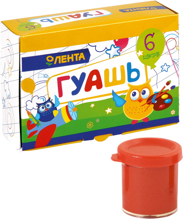 

Гуашь ЛЕНТА 6 цветов по