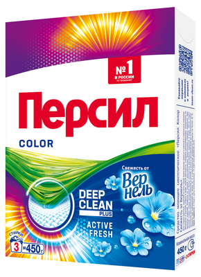 Стиральный порошок Persil Color Свежесть от Vernel 3 стирки 450г  