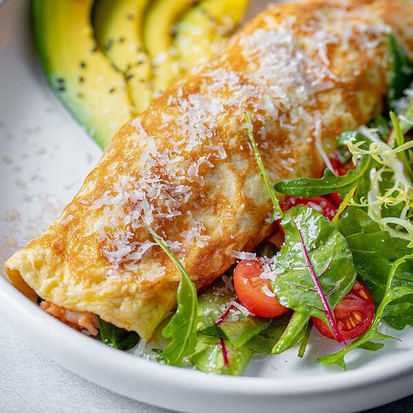 Омлет с креветками