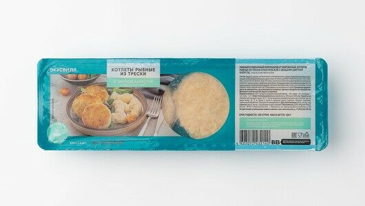 Котлеты рыбные из трески с цветной капустой зам., 300 г(Продукт замороженный)