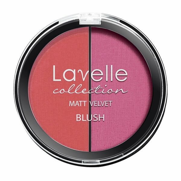 LAVELLE COLLECTION Румяна компактные для лица Matt Velvet Blush 2-цветные, 5 г, 04 ягодный
