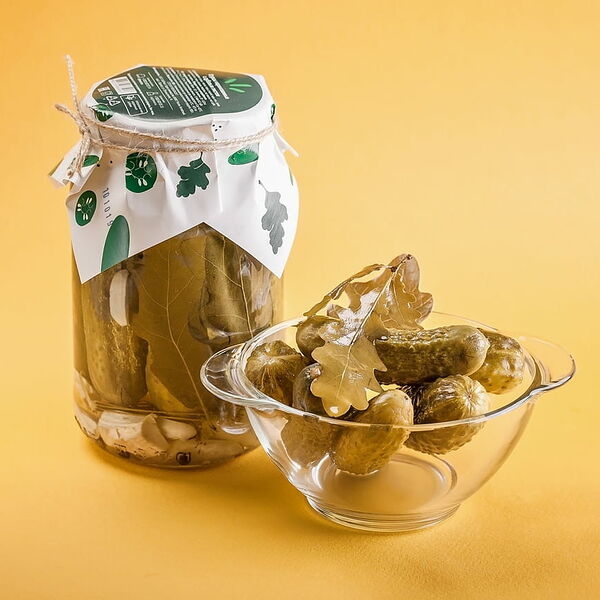 Огурцы маринованные с дубовым листом