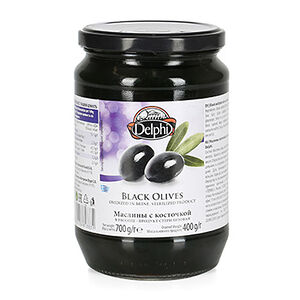 Оливки Delphi черные с косточкой в рассоле