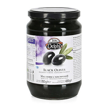 Оливки Delphi черные с косточкой в рассоле
