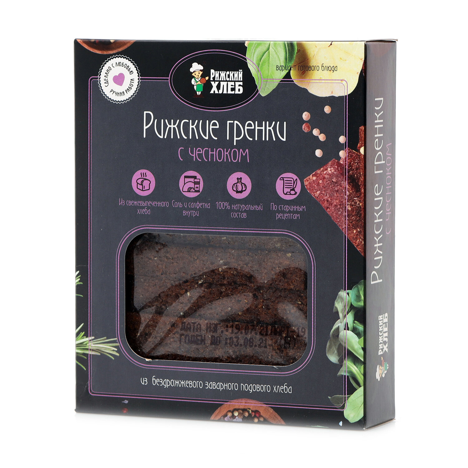 

Гренки Рижский Хлеб Рижские с чесноком 170 г