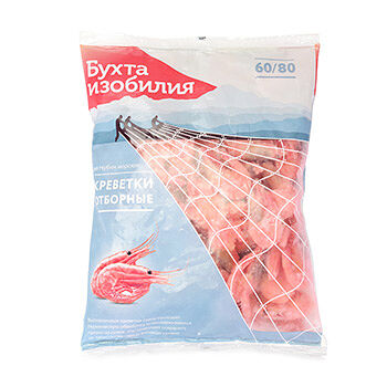 Креветки Бухта изобилия Отборные 60/80 варено-мороженые 
