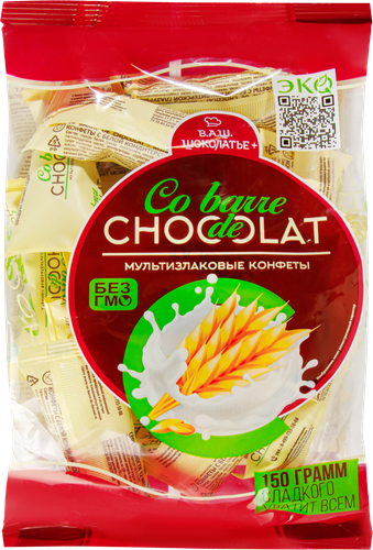 

Конфеты Cobarde el Chocolate мультизлаковые в белой глазури 150 г